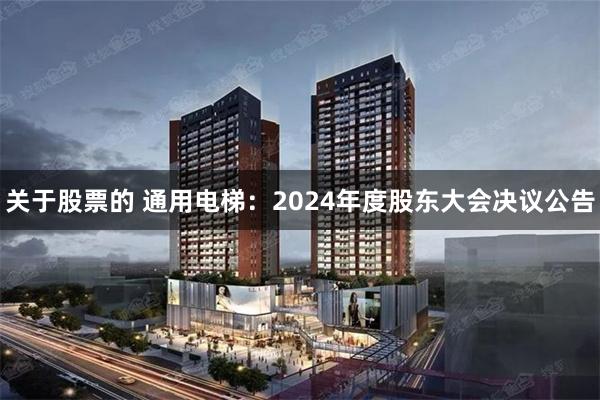关于股票的 通用电梯：2024年度股东大会决议公告