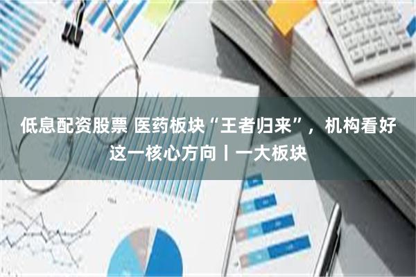 低息配资股票 医药板块“王者归来”，机构看好这一核心方向丨一大板块