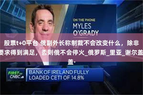 股票t+0平台 俄副外长称制裁不会改变什么，除非要求得到满足，否则俄不会停火_俄罗斯_里亚_谢尔盖·