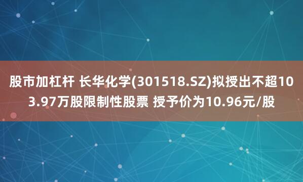 股市加杠杆 长华化学(301518.SZ)拟授出不超103.97万股限制性股票 授予价为10.96元/股